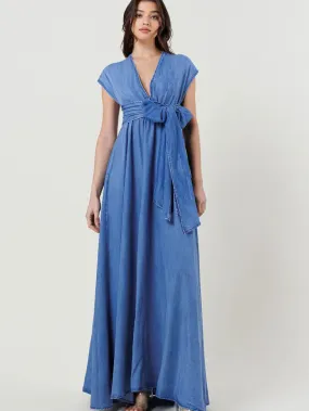 Tencel Cut Out Maxi Wrap Dress