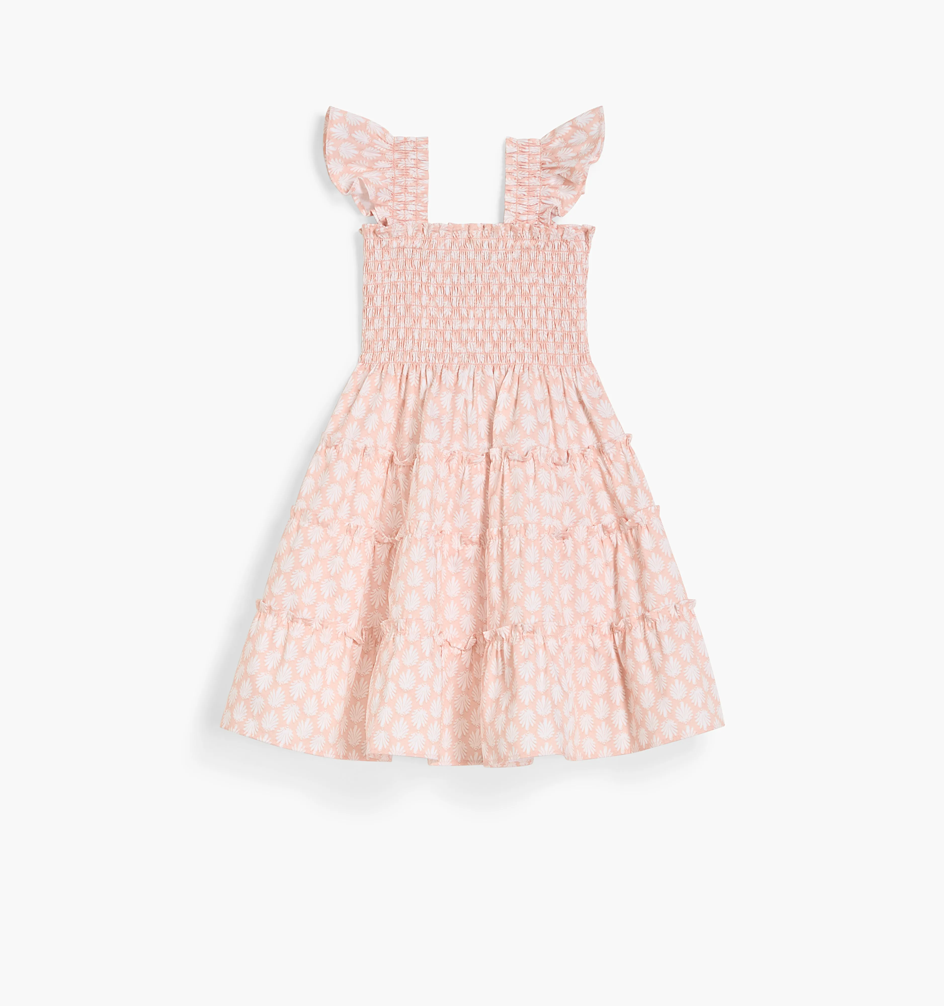 The Tiny Ellie Nap Dress - Coral Baroque Shell Cotton Sateen