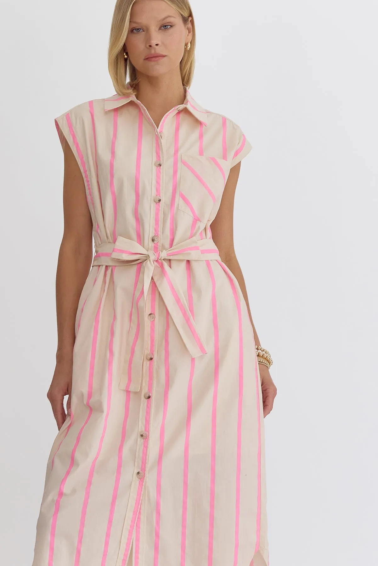 Thea Striped Midi Dress