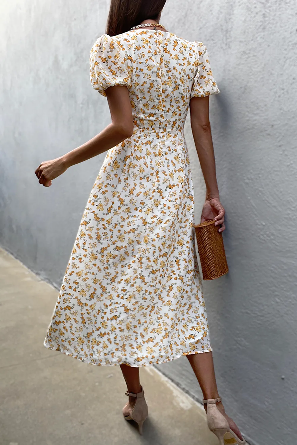 Yellow Floral 90s dress