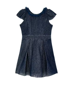 Zoe Ltd. Girls Ashley Navy/Gold Fringe Collar Dress